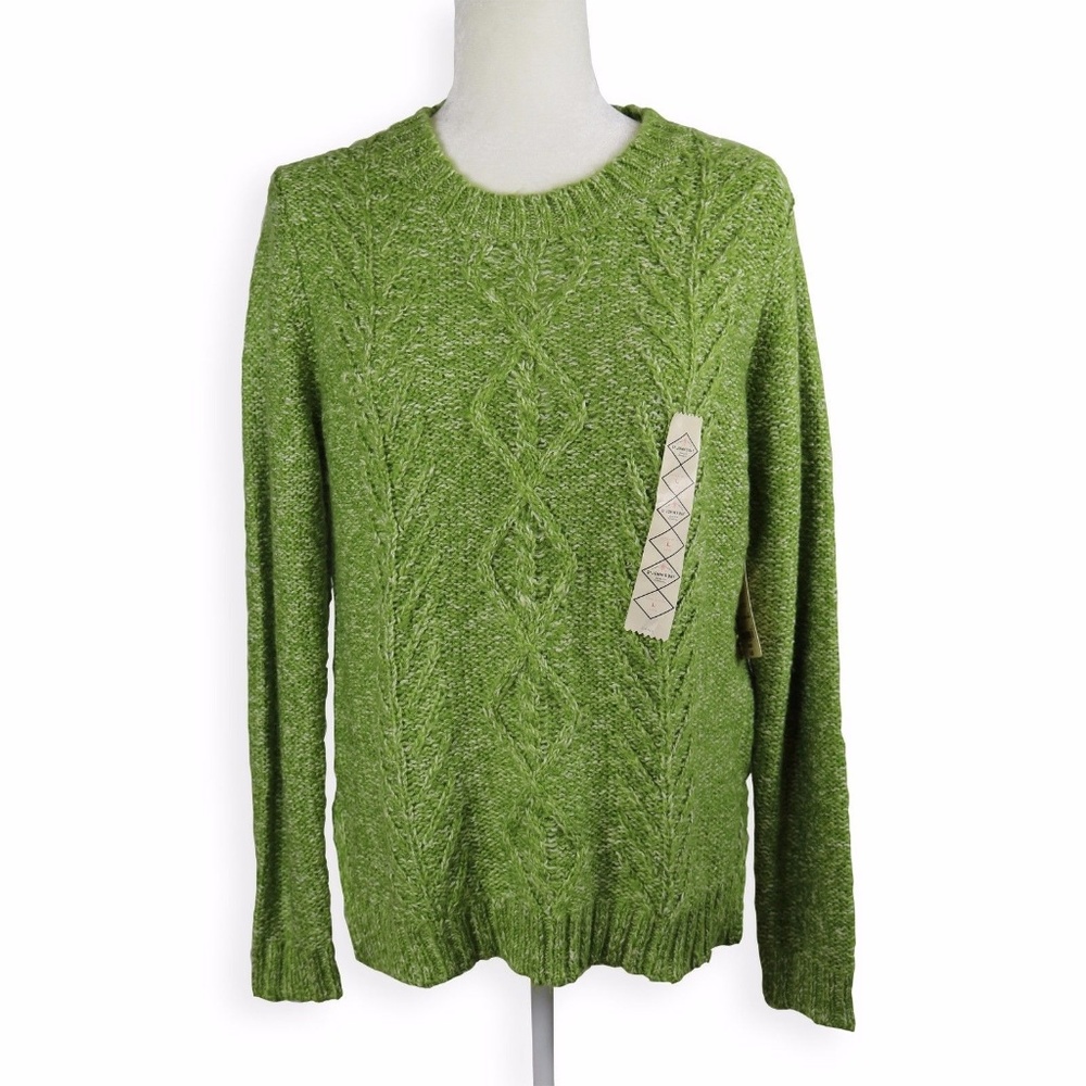 St. John's Bay Crewneck Green Cotton Blend sweater